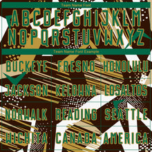 Load image into Gallery viewer, Custom Brown Kelly Green White-Old Gold Geometric Asymmetry Shatter Sublimation Soccer Uniform Jersey
