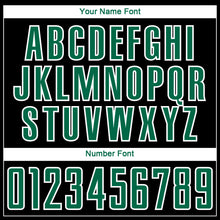 Load image into Gallery viewer, Custom Black Kelly Green Gray-White Abstract Geometric Stripe Fragment Sublimation Soccer Uniform Jersey
