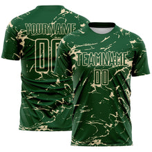 Загрузить изображение в средство просмотра галереи, Custom Green-Cream Abstract Fluid Marble Sublimation Soccer Uniform Jersey
