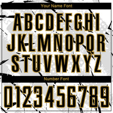 Загрузить изображение в средство просмотра галереи, Custom White Black Gray-Old Gold Brush Stroke Slashes And Dot Grid Sublimation Soccer Uniform Jersey
