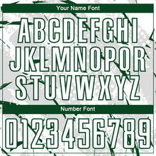 Laden Sie das Bild in den Galerie-Viewer, Custom White Green-Gray Brush Stroke Slashes And Dot Grid Sublimation Soccer Uniform Jersey
