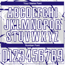 Laden Sie das Bild in den Galerie-Viewer, Custom White Dark Purple-Gray Brush Stroke Slashes And Dot Grid Sublimation Soccer Uniform Jersey

