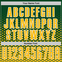 Load image into Gallery viewer, Custom Green Gold-White Geometric Hexagonal Dot Gradient Sublimation Soccer Uniform Jersey
