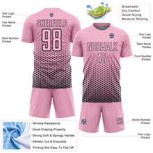 Загрузить изображение в средство просмотра галереи, Custom Light Pink-Black Geometric Hexagonal Dot Gradient Sublimation Soccer Uniform Jersey
