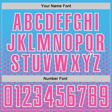 Загрузить изображение в средство просмотра галереи, Custom Sky Blue Pink-White Geometric Hexagonal Dot Gradient Sublimation Soccer Uniform Jersey
