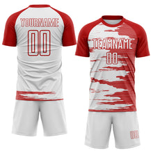 Charger l'image dans la galerie, Custom White-Red USA Style Patriotic Brush Stroke Sublimation Soccer Uniform Jersey
