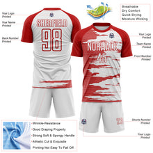 Charger l'image dans la galerie, Custom White-Red USA Style Patriotic Brush Stroke Sublimation Soccer Uniform Jersey
