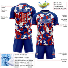 Load image into Gallery viewer, Custom Royal Red-White USA Style Patriotic Splash? Sublimation Soccer Uniform Jersey

