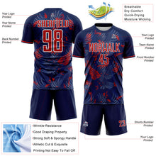 Load image into Gallery viewer, Custom US Navy Blue Red-White USA Style Patriotic American Bald Eagle Sublimation Soccer Uniform Jersey
