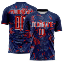 Load image into Gallery viewer, Custom US Navy Blue Red-White USA Style Patriotic American Bald Eagle Sublimation Soccer Uniform Jersey
