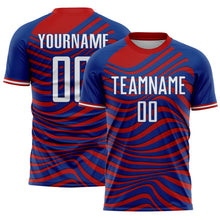 Charger l'image dans la galerie, Custom Red White-Royal USA Style Patriotic Wave Sublimation Soccer Uniform Jersey
