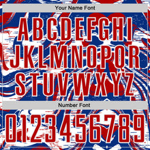 Load image into Gallery viewer, Custom Royal Red-White USA Style Patriotic Liquid Swirl Sublimation Soccer Uniform Jersey
