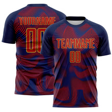 Load image into Gallery viewer, Custom US Navy Blue Red-Old Gold USA Style Patriotic Wave Sublimation Soccer Uniform Jersey
