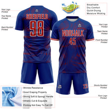 Load image into Gallery viewer, Custom Royal Red-White USA Style Patriotic Geometric Lines Sublimation Soccer Uniform Jersey
