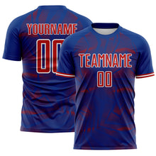 Load image into Gallery viewer, Custom Royal Red-White USA Style Patriotic Geometric Lines Sublimation Soccer Uniform Jersey
