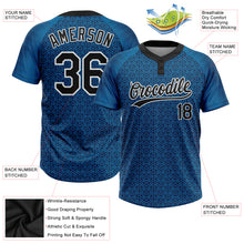 Laden Sie das Bild in den Galerie-Viewer, Custom Blue Black-White 3D Pattern Two-Button Unisex Softball Jersey
