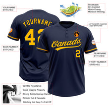 Загрузить изображение в средство просмотра галереи, Custom Navy Gold Two-Button Unisex Softball Jersey
