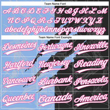 Загрузить изображение в средство просмотра галереи, Custom Graffiti Pattern Black Light Blue-Pink 3D Two-Button Unisex Softball Jersey
