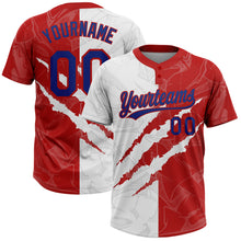 Laden Sie das Bild in den Galerie-Viewer, Custom Graffiti Pattern Royal-Red 3D Two-Button Unisex Softball Jersey
