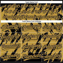 Laden Sie das Bild in den Galerie-Viewer, Custom Black Old Gold 3D Pattern Abstract Sharp Shape Two-Button Unisex Softball Jersey
