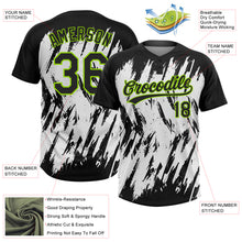 Load image into Gallery viewer, Custom Black Neon Green-White 3D Pattern Abstract Sharp Shape Two-Button Unisex Softball Jersey

