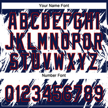 Загрузить изображение в средство просмотра галереи, Custom Navy Red-White 3D Pattern Abstract Sharp Shape Two-Button Unisex Softball Jersey
