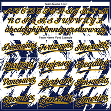 Загрузить изображение в средство просмотра галереи, Custom Navy Gold-White 3D Pattern Abstract Sharp Shape Two-Button Unisex Softball Jersey
