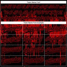 Laden Sie das Bild in den Galerie-Viewer, Custom Black Red 3D Pattern Dripping Splatter Art Two-Button Unisex Softball Jersey
