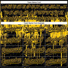 Load image into Gallery viewer, Custom Black Gold 3D Pattern Dripping Splatter Art Two-Button Unisex Softball Jersey
