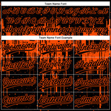 Laden Sie das Bild in den Galerie-Viewer, Custom Black Orange 3D Pattern Dripping Splatter Art Two-Button Unisex Softball Jersey
