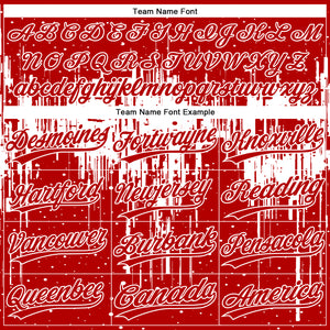 Custom Red White 3D Pattern Dripping Splatter Art Two-Button Unisex Softball Jersey