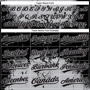 Custom Black Gray 3D Pattern Abstract Splatter Grunge Art Two-Button Unisex Softball Jersey