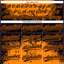 Laden Sie das Bild in den Galerie-Viewer, Custom Black Bay Orange 3D Pattern Abstract Splatter Grunge Art Two-Button Unisex Softball Jersey
