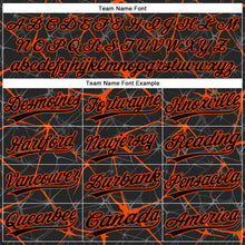 Laden Sie das Bild in den Galerie-Viewer, Custom Black Orange 3D Pattern Abstract Network Two-Button Unisex Softball Jersey
