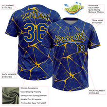 Load image into Gallery viewer, Custom Royal Yellow 3D Pattern Abstract Network Two-Button Unisex Softball Jersey
