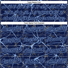 Laden Sie das Bild in den Galerie-Viewer, Custom Navy Light Blue 3D Pattern Abstract Network Two-Button Unisex Softball Jersey
