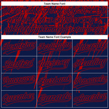 Загрузить изображение в средство просмотра галереи, Custom Navy Red 3D Pattern Abstract Sharp Shape Two-Button Unisex Softball Jersey
