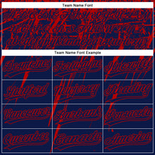 Laden Sie das Bild in den Galerie-Viewer, Custom Navy Red 3D Pattern Abstract Sharp Shape Two-Button Unisex Softball Jersey
