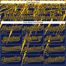 Загрузить изображение в средство просмотра галереи, Custom Navy Gold 3D Pattern Abstract Sharp Shape Two-Button Unisex Softball Jersey
