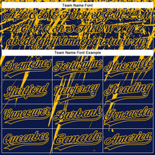 Load image into Gallery viewer, Custom Navy Gold 3D Pattern Abstract Sharp Shape Two-Button Unisex Softball Jersey
