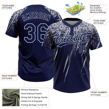Load image into Gallery viewer, Custom Navy Gray 3D Pattern Abstract Sharp Shape Two-Button Unisex Softball Jersey
