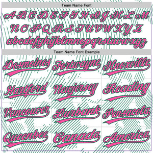 Custom White Pink-Kelly Green 3D Pattern Curve Lines Two-Button Unisex Softball Jersey