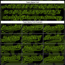 Laden Sie das Bild in den Galerie-Viewer, Custom Black Neon Green 3D Pattern Curve Lines Two-Button Unisex Softball Jersey
