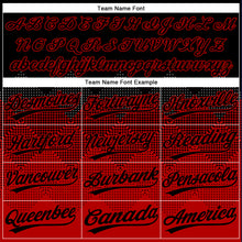 Load image into Gallery viewer, Custom Black Red 3D Pattern Gradient Square Shapes Two-Button Unisex Softball Jersey
