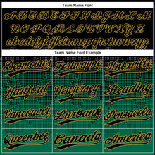 Laden Sie das Bild in den Galerie-Viewer, Custom Black Kelly Green-Old Gold 3D Pattern Gradient Square Shapes Two-Button Unisex Softball Jersey
