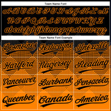 Load image into Gallery viewer, Custom Black Bay Orange 3D Pattern Gradient Square Shapes Two-Button Unisex Softball Jersey
