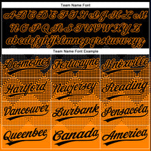 Laden Sie das Bild in den Galerie-Viewer, Custom Black Bay Orange 3D Pattern Gradient Square Shapes Two-Button Unisex Softball Jersey
