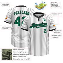 Charger l&#39;image dans la galerie, Custom White Black Pinstripe Kelly Green Two-Button Unisex Softball Jersey
