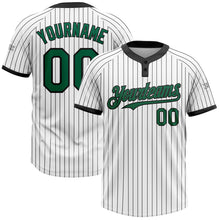 Charger l&#39;image dans la galerie, Custom White Black Pinstripe Kelly Green Two-Button Unisex Softball Jersey
