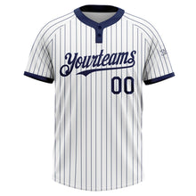 Загрузить изображение в средство просмотра галереи, Custom White Navy Pinstripe Navy Two-Button Unisex Softball Jersey
